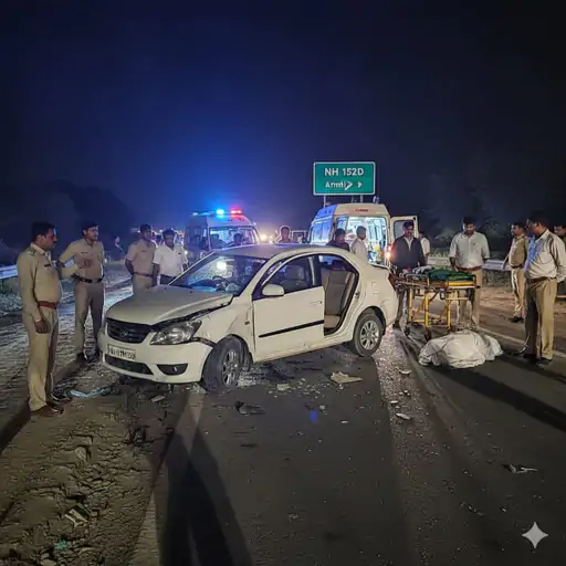 Mahendragarh NH 152D road accident near Buchawas village car crash killed three people