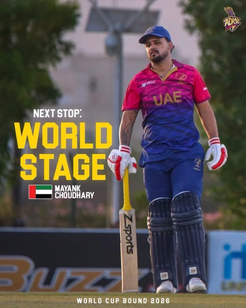 Mayank Choudhary heads to the World Cup 🏆Mayank Choudhary WeAreADKR AbuDhabiKnightRiders